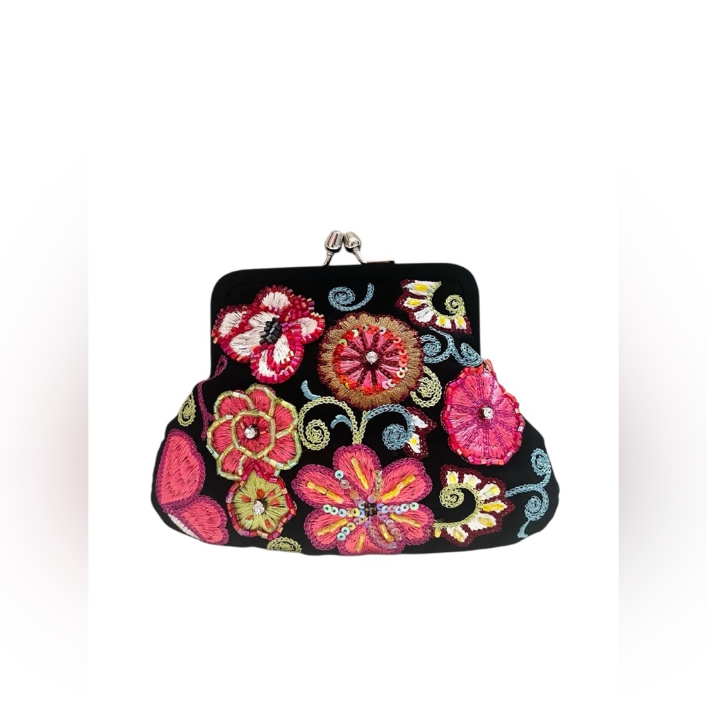 Vera Bradley 25th Anniversary Embroidered Kisslock Frame Bag/Clutch - Picture 2 of 5